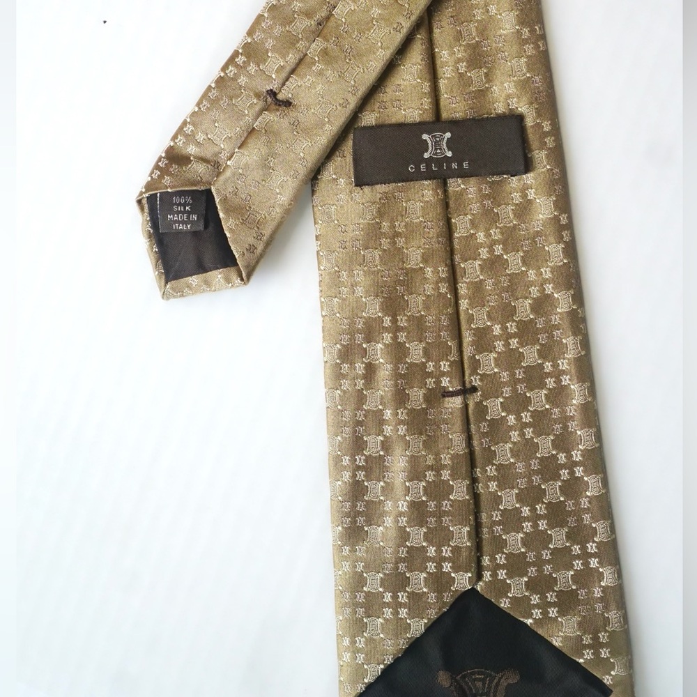 Celine Arc-de-Triomphe Logo Monogram Tie NWOT - Picture 3 of 4